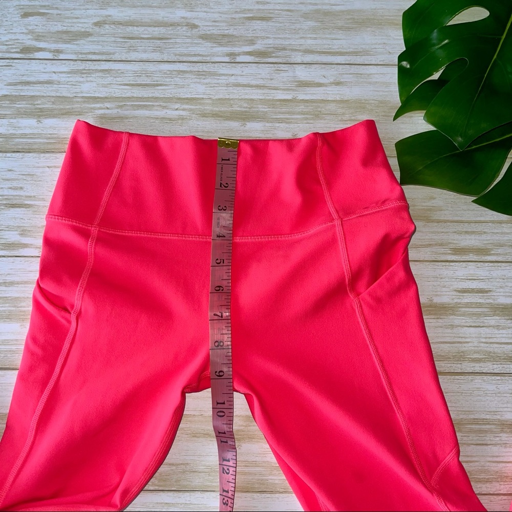 Fabletics High Waisted Legging with Pockets Neon Pink - Small - Picture 3 of 5